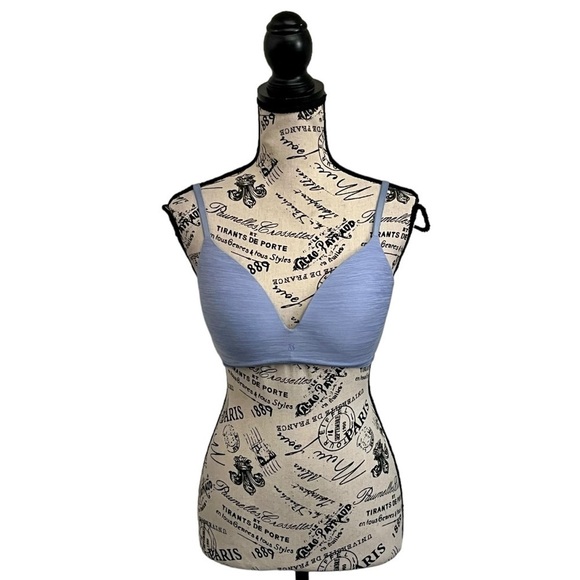 Victoria Secret No Wire Push Up T-Shirt Teal Wireless Wirefree Multiway Bra 34C - Picture 1 of 11